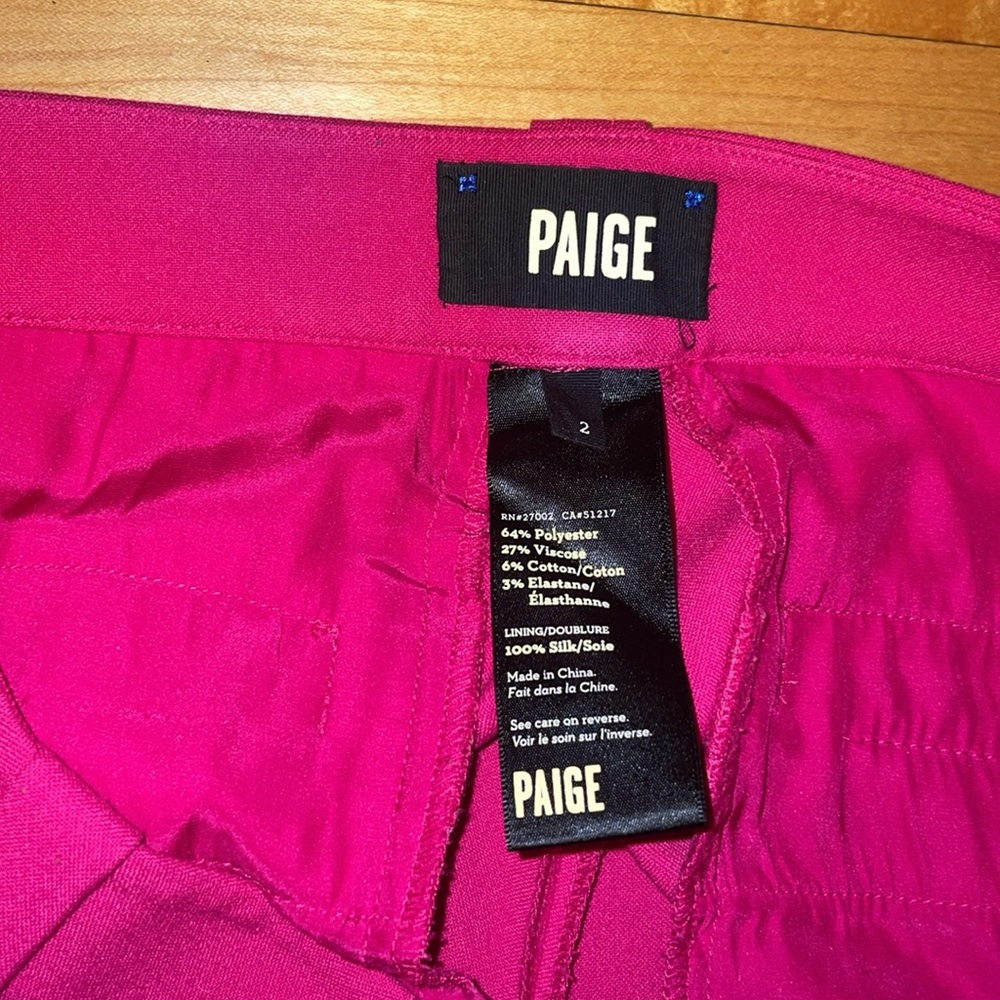 Hot Pink Paige Cropped Pants size 2 EUC - Picture 3 of 5